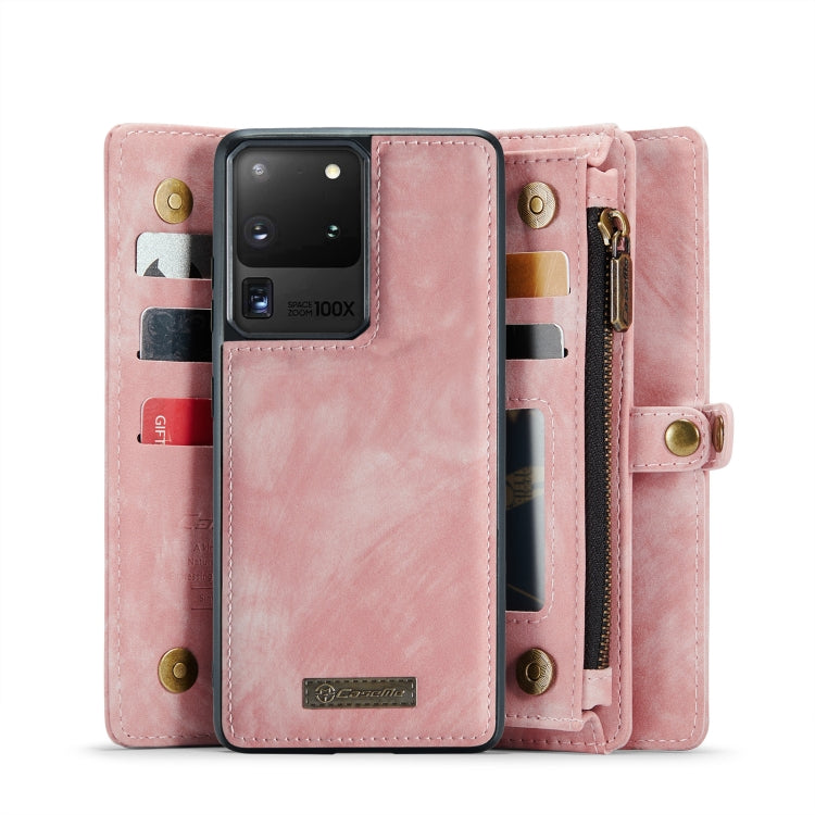 For Samsung Galaxy S20 Plus CaseMe Detachable Multifunctional Horizontal Flip Leather Case, with Card Slot & Holder & Zipper Wallet & Photo Frame (Pink) - Galaxy Phone Cases by CaseMe | Online Shopping South Africa | PMC Jewellery | Buy Now Pay Later Mobicred