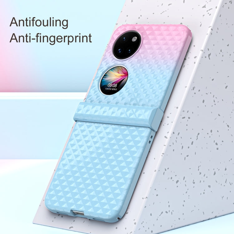 For Huawei P50 Pocket Rainbow Gradient Hinge Shockproof Phone Case(Green Blue) - Huawei Cases by PMC TechLife | Online Shopping South Africa | PMC TechLife | Buy Now Pay Later Mobicred
