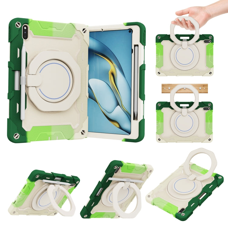 For Huawei Matepad Pro 10.8 Armor Contrast Color Silicone + PC Tablet Case(Colorful Green) - Huawei by PMC TechLife | Online Shopping South Africa | PMC TechLife | Buy Now Pay Later Mobicred