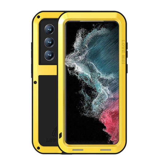 For Samsung Galaxy S22 Ultra 5G LOVE MEI Metal Shockproof Waterproof Dustproof Protective Phone Case(Yellow) - Galaxy S22 Ultra 5G Cases by LOVE MEI | Online Shopping South Africa | PMC Jewellery