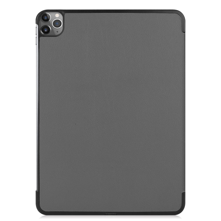 For iPad Air 13 2024 / Pro 12.9 2022 Custer Texture 3-Fold Smart Leather Tablet Case(Gray) - iPad Pro 12.9 (2020) Cases by PMC Jewellery | Online Shopping South Africa | PMC Jewellery | Buy Now Pay Later Mobicred