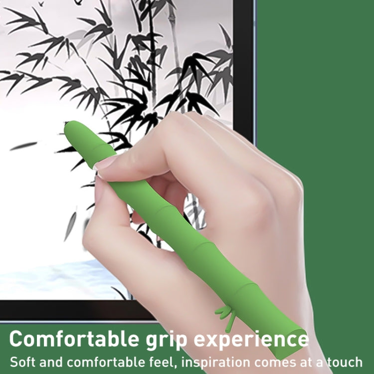 For Samsung Galaxy Tab S6 Lite LOVE MEI Bamboo Liquid Silicone Gel Stylus Pen Protective Case(Dark Green) - Pencil Accessories by LOVE MEI | Online Shopping South Africa | PMC Jewellery