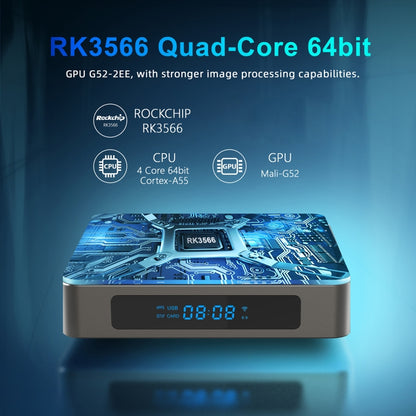 X96 X6 8K Smart TV BOX Android 11.0 Media Player, RK3566 Quad Core ARM Cortex A55, RAM: 4GB, ROM: 32GB, Plug Type:EU Plug - RK3566 by PMC Jewellery | Online Shopping South Africa | PMC Jewellery | Buy Now Pay Later Mobicred