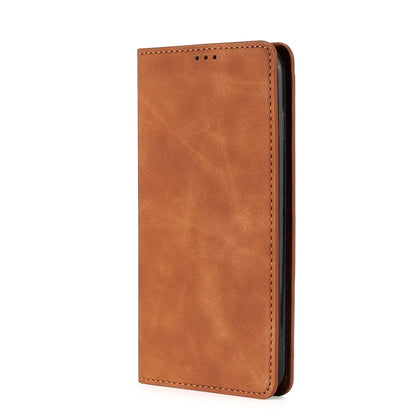 For Blackview A50 Skin Feel Magnetic Horizontal Flip Leather Phone Case(Light Brown) - More Brand by PMC Jewellery | Online Shopping South Africa | PMC Jewellery | Buy Now Pay Later Mobicred