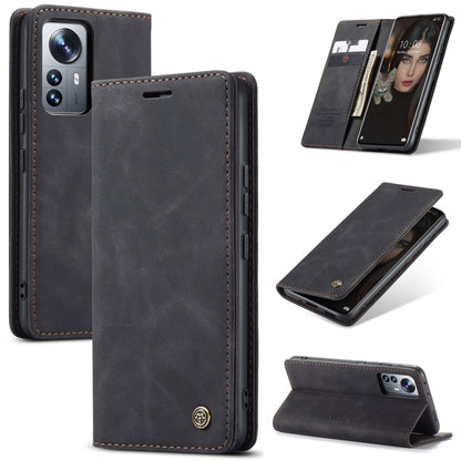 For Xiaomi 12 Pro CaseMe 013 Multifunctional Horizontal Flip Leather Phone Case(Black) - Xiaomi Cases by CaseMe | Online Shopping South Africa | PMC Jewellery | Buy Now Pay Later Mobicred