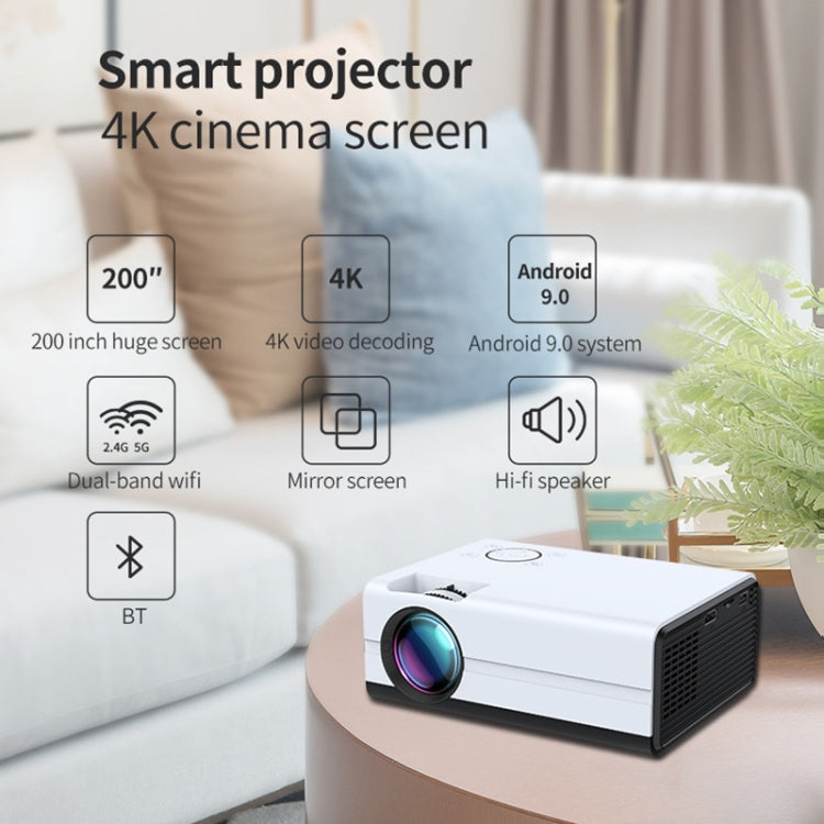 T01 800x480 2200 Lumens Mini LCD Digital Projector, Android Version, EU Plug(White Black) - Mini Projector by PMC Jewellery | Online Shopping South Africa | PMC Jewellery | Buy Now Pay Later Mobicred