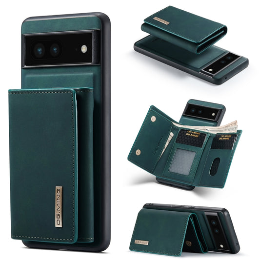 For Google Pixel 6A DG.MING M1 Series 3-Fold Multi Card Wallet + Magnetic Phone Case(Green) - Google Cases by DG.MING | Online Shopping South Africa | PMC Jewellery | Buy Now Pay Later Mobicred