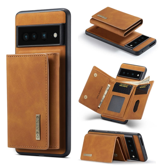 For Google Pixel 7 Pro 5G DG.MING M1 Series 3-Fold Multi Card Wallet + Magnetic Phone Case(Brown) - Google Cases by DG.MING | Online Shopping South Africa | PMC Jewellery | Buy Now Pay Later Mobicred