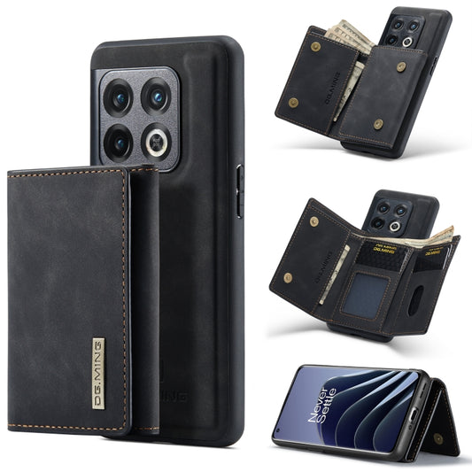 For OnePlus 10 Pro DG.MING M1 Series 3-Fold Multi Card Wallet + Magnetic Phone Case(Black) - OnePlus Cases by DG.MING | Online Shopping South Africa | PMC Jewellery | Buy Now Pay Later Mobicred