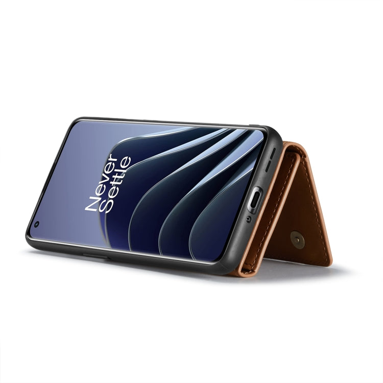For OnePlus 10 Pro DG.MING M1 Series 3-Fold Multi Card Wallet + Magnetic Phone Case(Brown) - OnePlus Cases by DG.MING | Online Shopping South Africa | PMC TechLife | Buy Now Pay Later Mobicred
