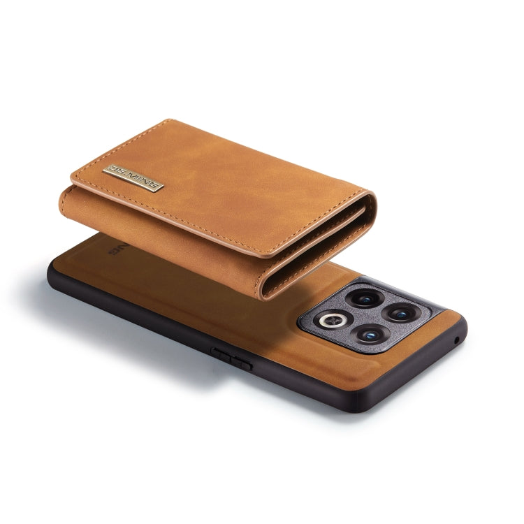 For OnePlus 10 Pro DG.MING M1 Series 3-Fold Multi Card Wallet + Magnetic Phone Case(Brown) - OnePlus Cases by DG.MING | Online Shopping South Africa | PMC TechLife | Buy Now Pay Later Mobicred