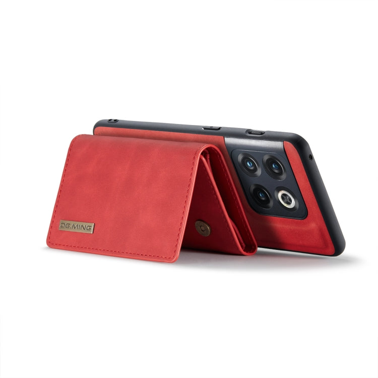 For OnePlus 10 Pro DG.MING M1 Series 3-Fold Multi Card Wallet + Magnetic Phone Case(Red) - OnePlus Cases by DG.MING | Online Shopping South Africa | PMC TechLife | Buy Now Pay Later Mobicred