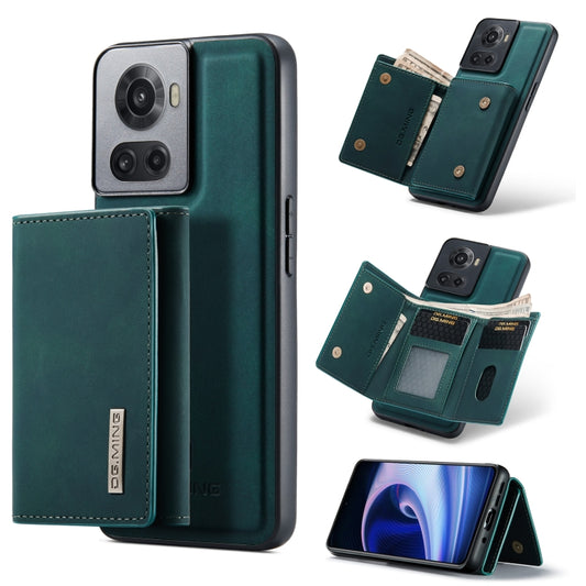 For OnePlus Ace/10R DG.MING M1 Series 3-Fold Multi Card Wallet + Magnetic Phone Case(Green) - OnePlus Cases by DG.MING | Online Shopping South Africa | PMC Jewellery | Buy Now Pay Later Mobicred