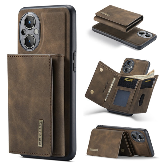 For OnePlus Nord N20 5G DG.MING M1 Series 3-Fold Multi Card Wallet + Magnetic Phone Case(Coffee) - OnePlus Cases by DG.MING | Online Shopping South Africa | PMC Jewellery | Buy Now Pay Later Mobicred