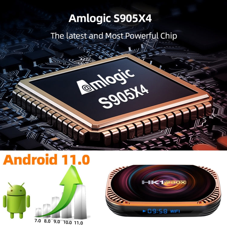MECOOL HK1RBOX X4 4K TV Box, Android 11 Amlogic S905X4 CPU with RC 4GB+128GB(UK Plug) - Amlogic S905 by MECOOL | Online Shopping South Africa | PMC Jewellery | Buy Now Pay Later Mobicred