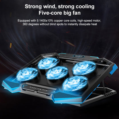 5 Fan 2 USB Lifting Folding Laptop Cooling Stand(Blue Red) - Fan Cooling by PMC Jewellery | Online Shopping South Africa | PMC Jewellery | Buy Now Pay Later Mobicred