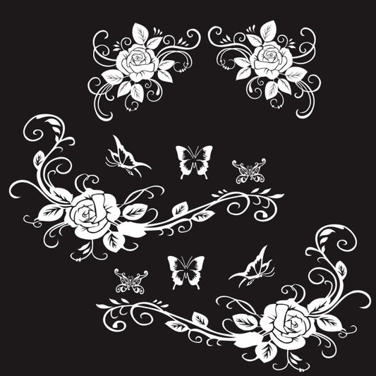 2 PCS/Set D-72 Butterfly Love Flower Pattern Car Modified Decorative Sticker(White) - Decorative Sticker by PMC Jewellery | Online Shopping South Africa | PMC Jewellery | Buy Now Pay Later Mobicred
