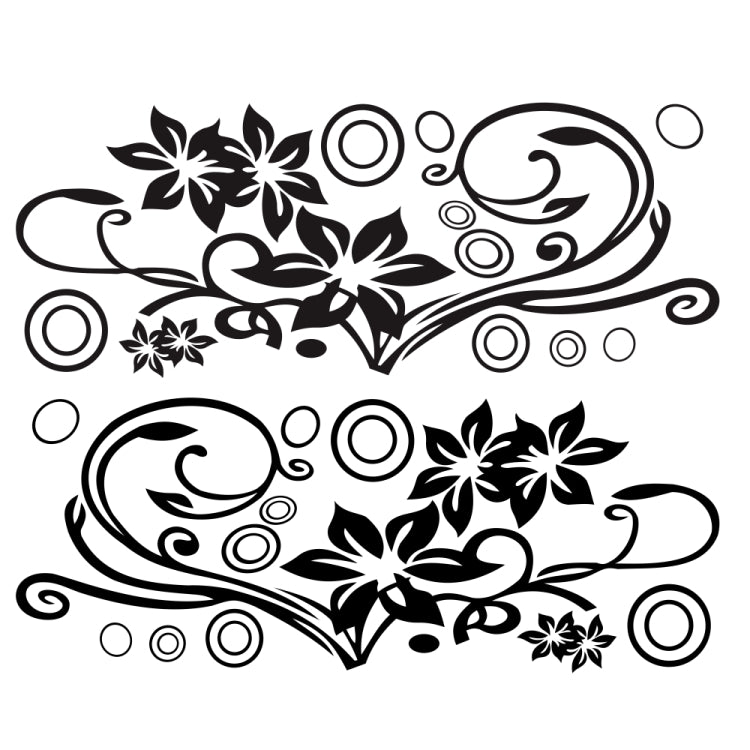 2 PCS/Set D-75 Flower Vine Pattern Car Modified Decorative Sticker(Black) - Decorative Sticker by PMC Jewellery | Online Shopping South Africa | PMC Jewellery | Buy Now Pay Later Mobicred