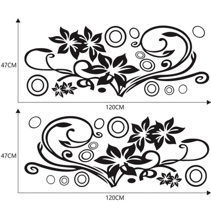 2 PCS/Set D-75 Flower Vine Pattern Car Modified Decorative Sticker(Black) - Decorative Sticker by PMC Jewellery | Online Shopping South Africa | PMC Jewellery | Buy Now Pay Later Mobicred