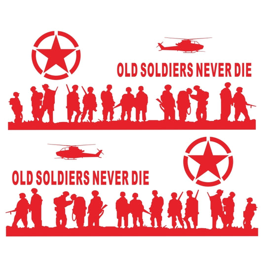 2 PCS/Set D-84 Old Soldiers Pattern Car Modified Decorative Sticker(Red) - Decorative Sticker by PMC Jewellery | Online Shopping South Africa | PMC Jewellery | Buy Now Pay Later Mobicred