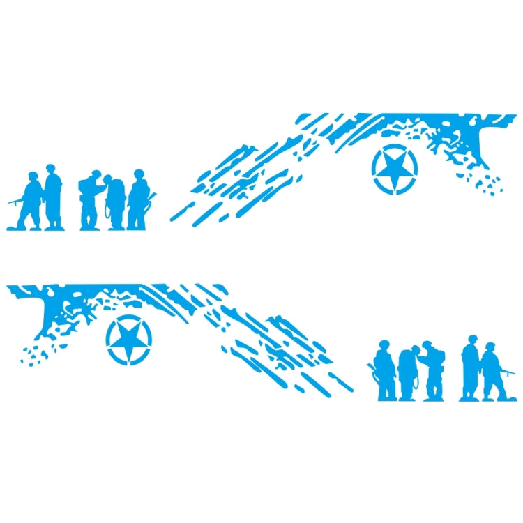 2 PCS/Set D-123 Soldiers Pattern Car Modified Decorative Sticker(Blue) - Decorative Sticker by PMC TechLife | Online Shopping South Africa | PMC TechLife | Buy Now Pay Later Mobicred