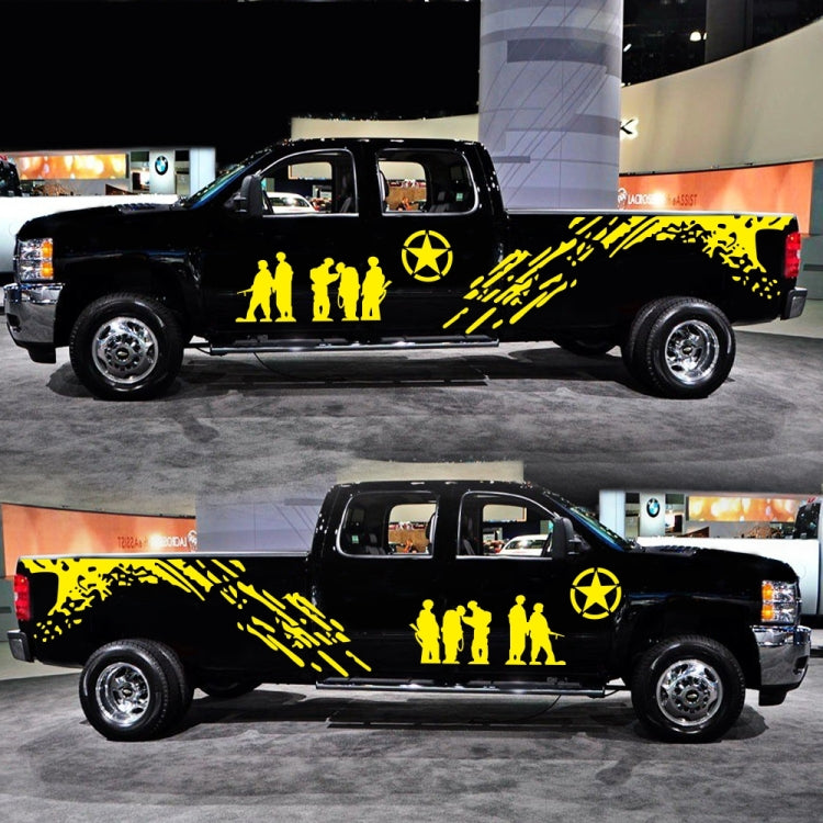 2 PCS/Set D-123 Soldiers Pattern Car Modified Decorative Sticker(Yellow) - Decorative Sticker by PMC TechLife | Online Shopping South Africa | PMC TechLife | Buy Now Pay Later Mobicred