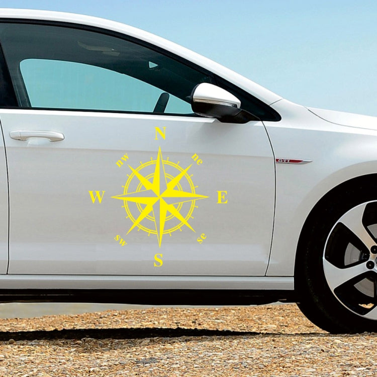 D-366 Compass Pattern Car Modified Decorative Sticker(Yellow) - Decorative Sticker by PMC TechLife | Online Shopping South Africa | PMC TechLife | Buy Now Pay Later Mobicred