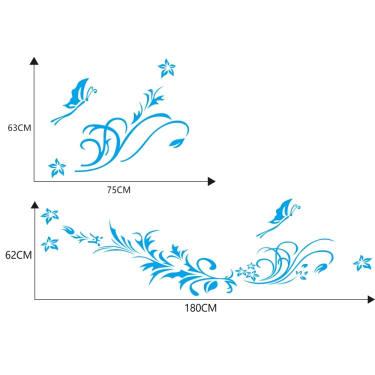 D-462 Butterfly Loves Flowers Pattern Car Modified Decorative Sticker(Blue) - Decorative Sticker by PMC TechLife | Online Shopping South Africa | PMC TechLife | Buy Now Pay Later Mobicred