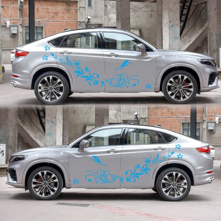 D-462 Butterfly Loves Flowers Pattern Car Modified Decorative Sticker(Blue) - Decorative Sticker by PMC TechLife | Online Shopping South Africa | PMC TechLife | Buy Now Pay Later Mobicred