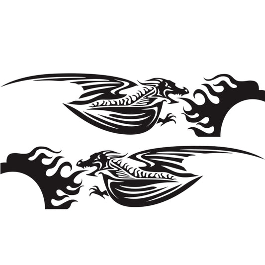 2 PCS/Set D-489 Fire-breathing Dragon Pattern Car Modified Decorative Sticker(Black) - Decorative Sticker by PMC Jewellery | Online Shopping South Africa | PMC Jewellery | Buy Now Pay Later Mobicred