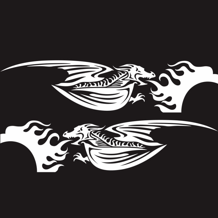 2 PCS/Set D-489 Fire-breathing Dragon Pattern Car Modified Decorative Sticker(White) - Decorative Sticker by PMC TechLife | Online Shopping South Africa | PMC TechLife | Buy Now Pay Later Mobicred