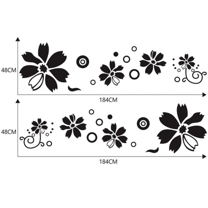 2 PCS/Set D-510 Flowers Pattern Car Modified Decorative Sticker(Black) - Decorative Sticker by PMC Jewellery | Online Shopping South Africa | PMC Jewellery | Buy Now Pay Later Mobicred