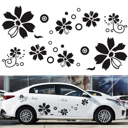 2 PCS/Set D-510 Flowers Pattern Car Modified Decorative Sticker(Black) - Decorative Sticker by PMC Jewellery | Online Shopping South Africa | PMC Jewellery | Buy Now Pay Later Mobicred