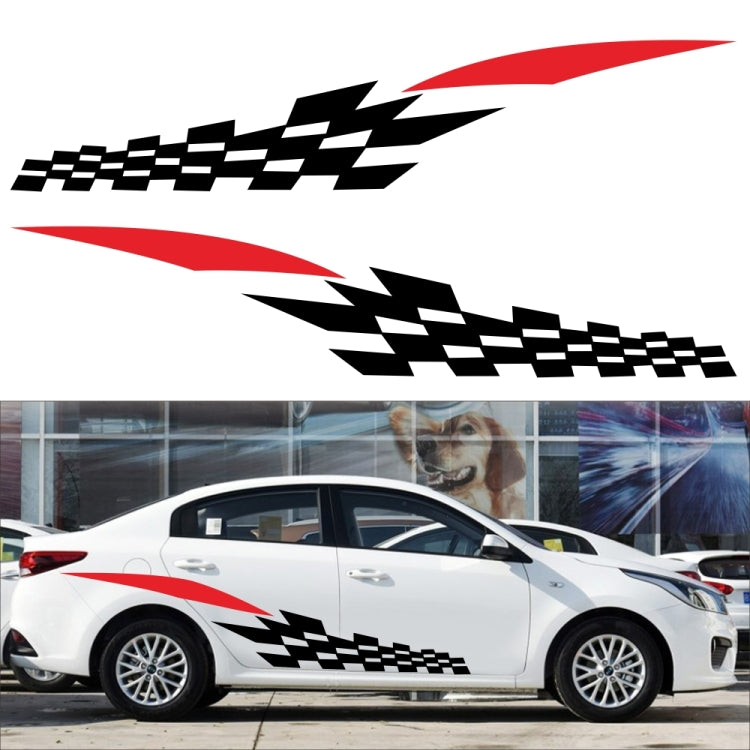 2 PCS/Set D-538 Checkered Totem Pattern Car Modified Decorative Sticker(Black+Red) - Decorative Sticker by PMC TechLife | Online Shopping South Africa | PMC TechLife | Buy Now Pay Later Mobicred