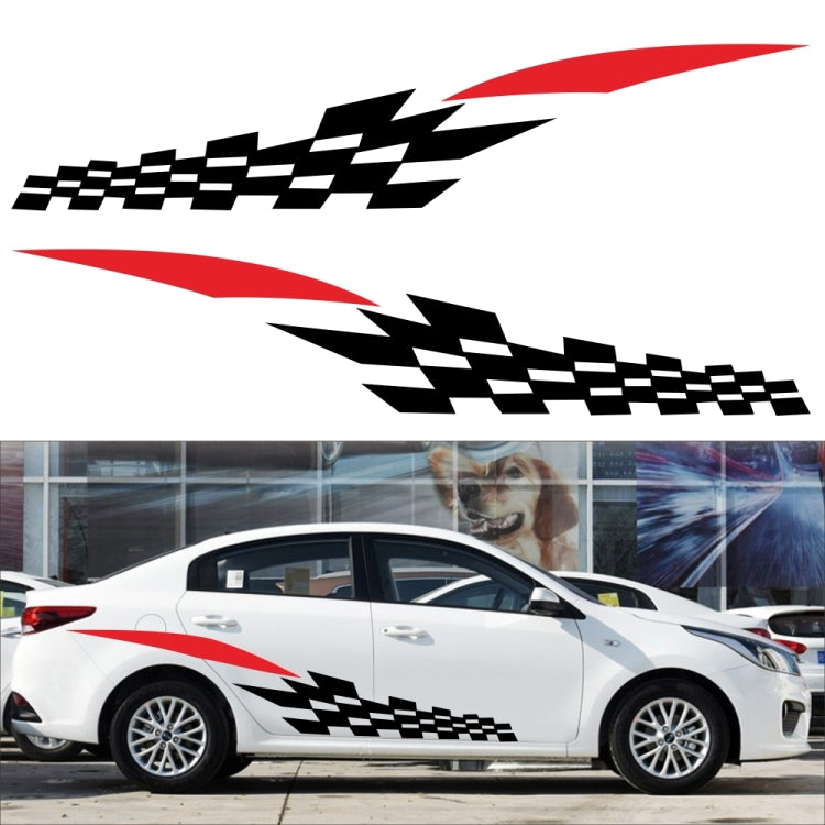2 PCS/Set D-538 Checkered Totem Pattern Car Modified Decorative Sticker(Grey+Red) - Decorative Sticker by PMC Jewellery | Online Shopping South Africa | PMC Jewellery | Buy Now Pay Later Mobicred