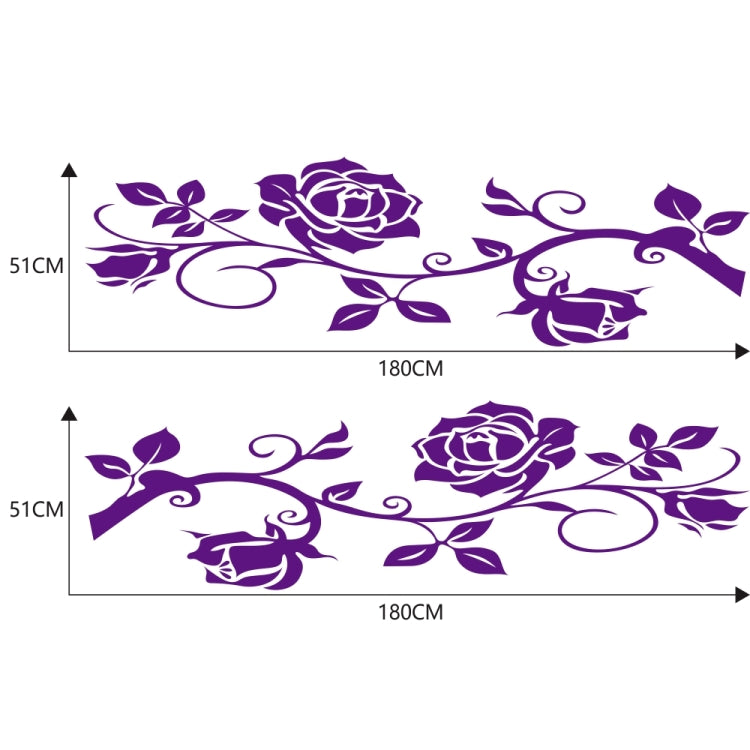 2 PCS/Set D-545 Rose Pattern Car Modified Decorative Sticker(Purple) - Decorative Sticker by PMC TechLife | Online Shopping South Africa | PMC TechLife | Buy Now Pay Later Mobicred