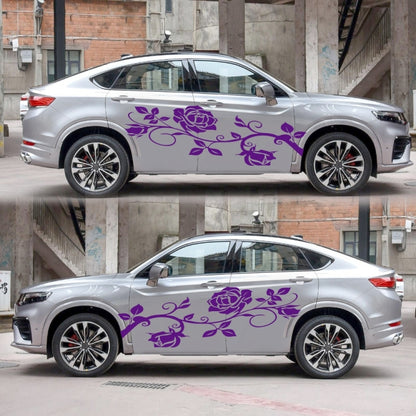 2 PCS/Set D-545 Rose Pattern Car Modified Decorative Sticker(Purple) - Decorative Sticker by PMC Jewellery | Online Shopping South Africa | PMC Jewellery | Buy Now Pay Later Mobicred