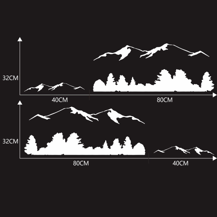 2 PCS/Set D-684 Mountain Totem Pattern Car Modified Decorative Sticker(White) - Decorative Sticker by PMC Jewellery | Online Shopping South Africa | PMC Jewellery | Buy Now Pay Later Mobicred
