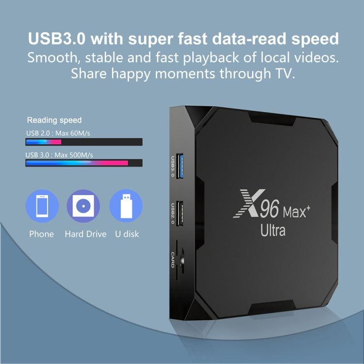 X96 Max+ Ultra 4GB+64GB Amlogic S905X4 8K Smart TV BOX Android 11.0 Media Player, Plug Type:UK Plug - Others by PMC Jewellery | Online Shopping South Africa | PMC Jewellery | Buy Now Pay Later Mobicred