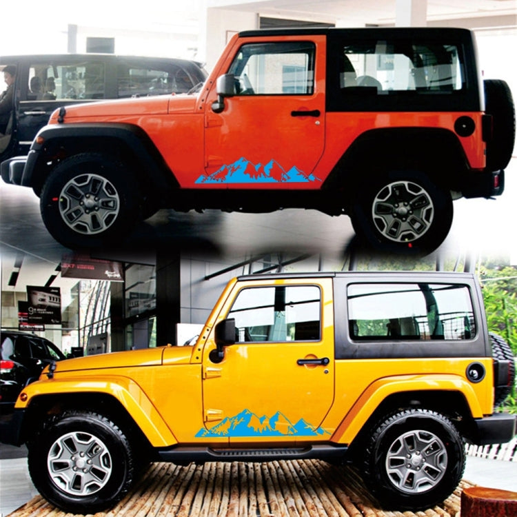 2 PCS/Set D-750 Mountain Pattern Car Modified Decorative Sticker(Blue) - Decorative Sticker by PMC TechLife | Online Shopping South Africa | PMC TechLife | Buy Now Pay Later Mobicred