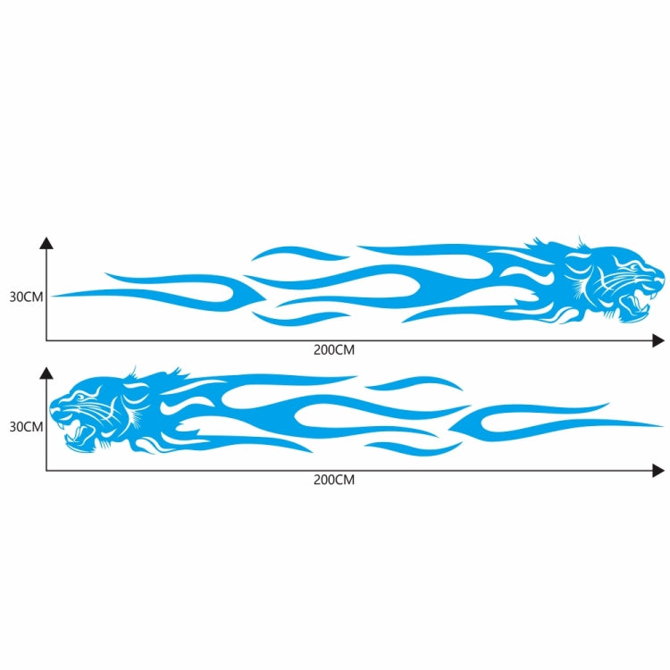 2 PCS/Set D-815 Flame Lion Pattern Car Modified Decorative Sticker(Blue) - Decorative Sticker by PMC TechLife | Online Shopping South Africa | PMC TechLife | Buy Now Pay Later Mobicred