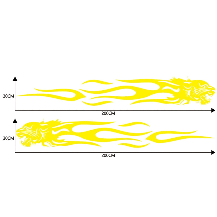 2 PCS/Set D-815 Flame Lion Pattern Car Modified Decorative Sticker(Yellow) - Decorative Sticker by PMC Jewellery | Online Shopping South Africa | PMC Jewellery | Buy Now Pay Later Mobicred