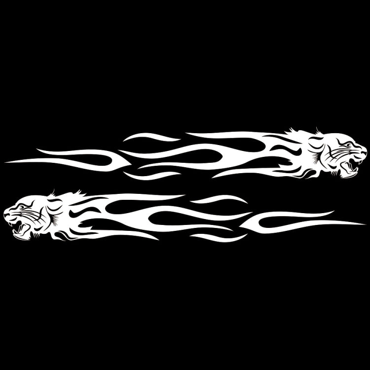 2 PCS/Set D-815 Flame Lion Pattern Car Modified Decorative Sticker(White) - Decorative Sticker by PMC Jewellery | Online Shopping South Africa | PMC Jewellery | Buy Now Pay Later Mobicred