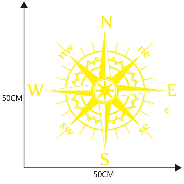 D-863 Compass Pattern Car Modified Decorative Sticker(Yellow) - Decorative Sticker by PMC TechLife | Online Shopping South Africa | PMC TechLife | Buy Now Pay Later Mobicred
