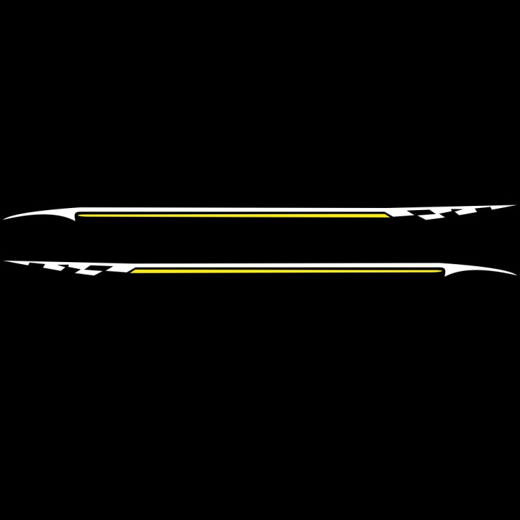 2 PCS/Set D-934 Waistline Pattern Car Modified Decorative Sticker(White Yellow) - Decorative Sticker by PMC TechLife | Online Shopping South Africa | PMC TechLife | Buy Now Pay Later Mobicred