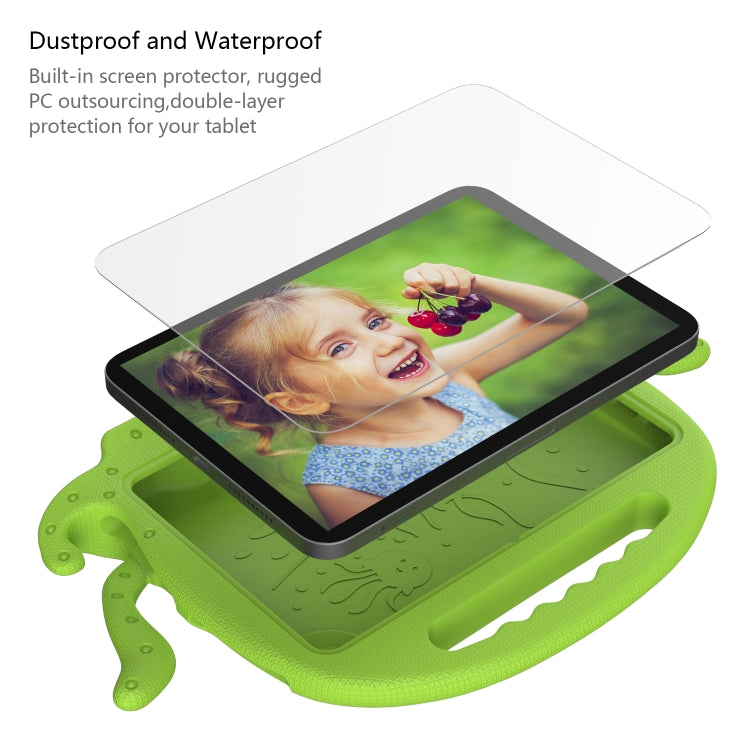 For Amazon Kindle Fire HD 8 / HD 8 Plus Octopus EVA Shockproof Tablet Case with Screen Film & Shoulder Strap(Grass Green) - Amazon by PMC TechLife | Online Shopping South Africa | PMC TechLife | Buy Now Pay Later Mobicred