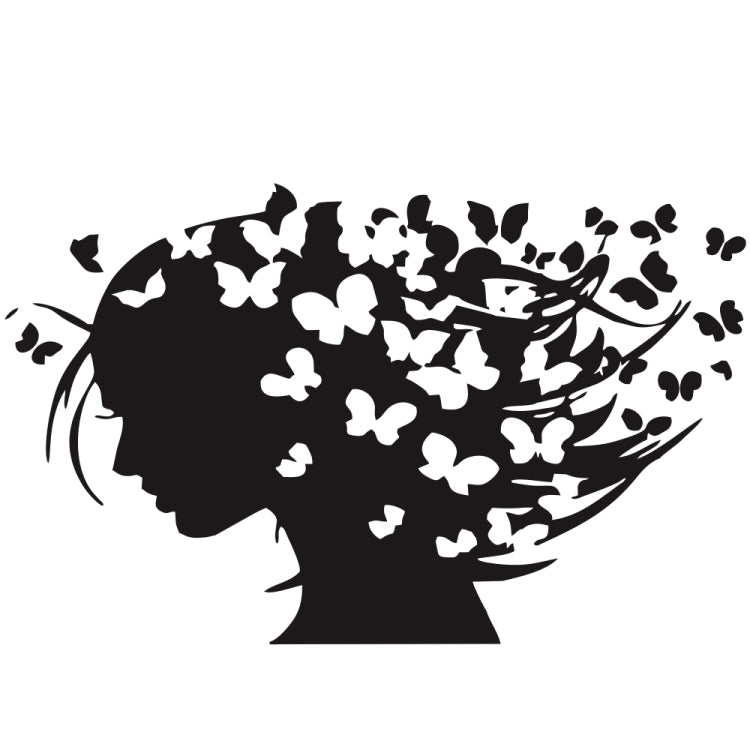D-956 Butterfly Girl Pattern Car Modified Decorative Sticker(Black) - Decorative Sticker by PMC TechLife | Online Shopping South Africa | PMC TechLife | Buy Now Pay Later Mobicred