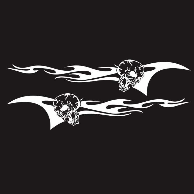 2 PCS/Set D-964 Skull Flame Pattern Car Modified Decorative Sticker(White) - Decorative Sticker by PMC TechLife | Online Shopping South Africa | PMC TechLife | Buy Now Pay Later Mobicred
