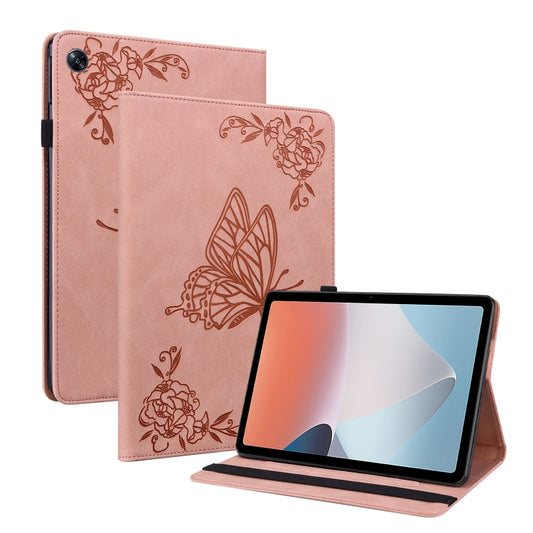 For OPPO Pad Air Butterfly Flower Embossed Leather Tablet Case(Rose Gold) - OPPO by PMC Jewellery | Online Shopping South Africa | PMC Jewellery | Buy Now Pay Later Mobicred