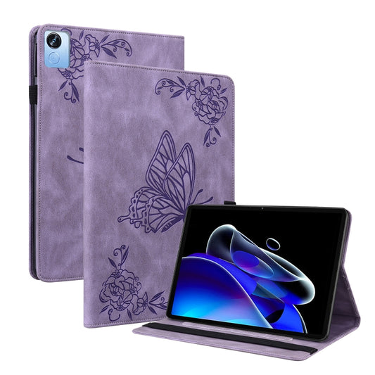 For Realme Pad X Butterfly Flower Embossed Leather Tablet Case(Purple) - Realme by PMC Jewellery | Online Shopping South Africa | PMC Jewellery | Buy Now Pay Later Mobicred